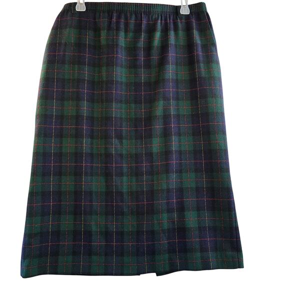 Vintage Alfred Dunner Green Plaid Pencil Skirt Size 8 – Retro Classic - Picture 1 of 6